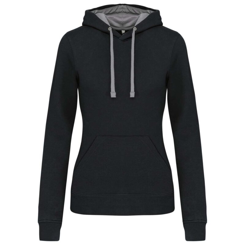 LADIES’ CONTRAST HOODED SWEATSHIRT