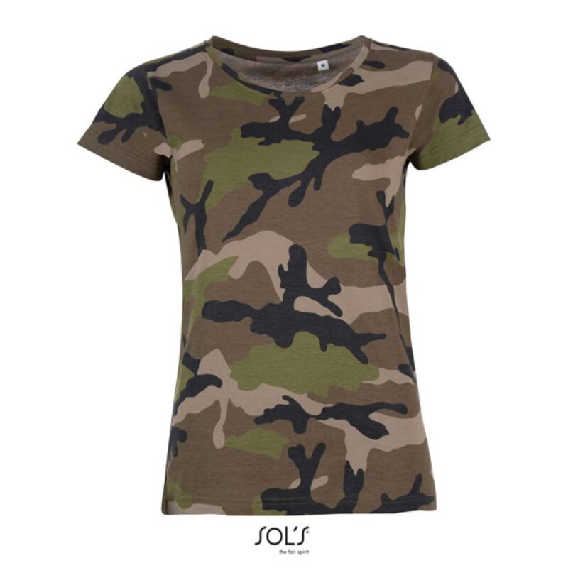 SOL'S CAMO WOMEN - ROUND COLLAR T-SHIRT