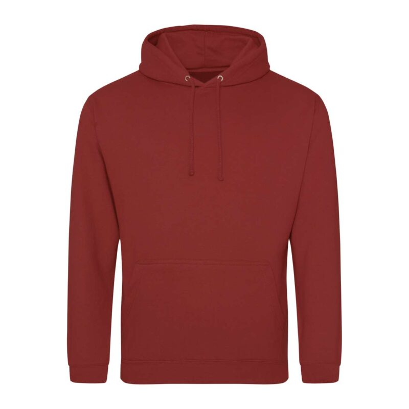 awjh001-brick_red-a1 Just Hoods COLLEGE HOODIE - Κεραμιδί