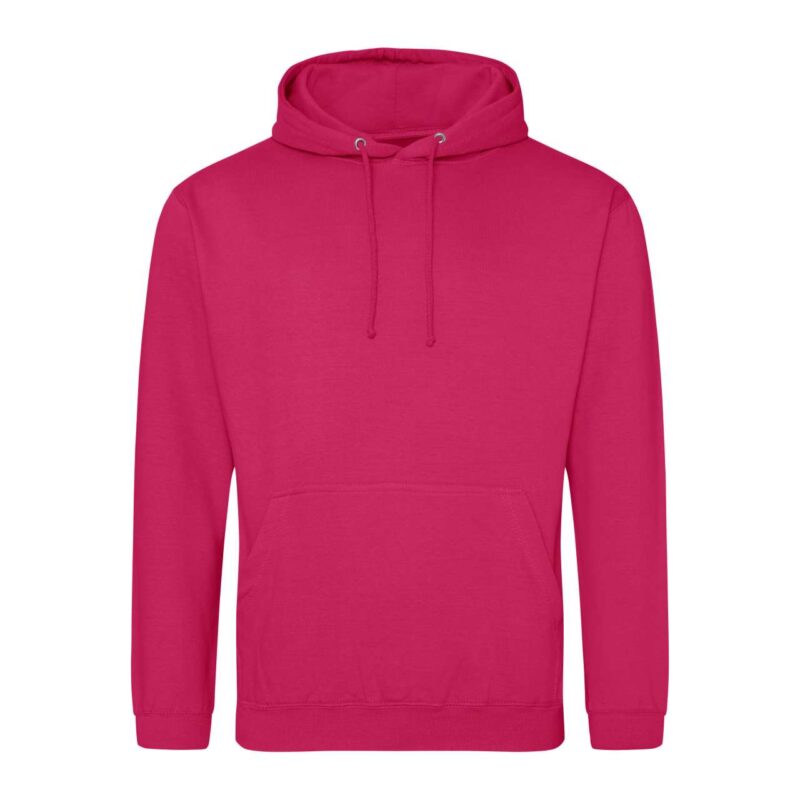 awjh001-hot_pink-a2 Just Hoods COLLEGE HOODIE - Festival Fuchsia