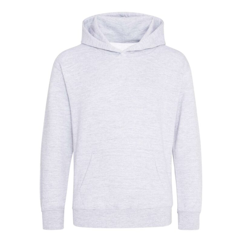 awjh001j-ash-a1 Just Hoods KIDS HOODIE - Platinum Grey