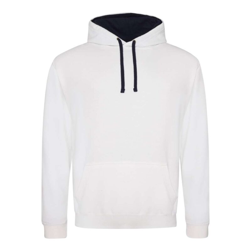 awjh003-arctic_whitefrench_navy-a1 Just Hoods VARSITY HOODIE - Arctic White/French Navy