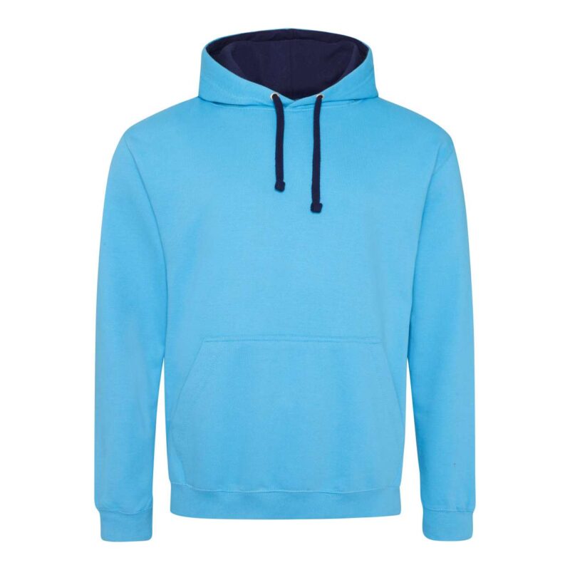 Just Hoods VARSITY HOODIE - Sapphire Blue/Heather Grey