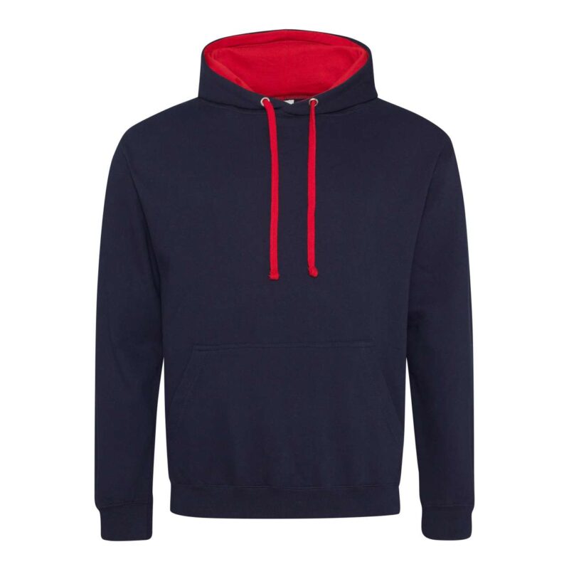 awjh003-new_french_navyfire_red-a1 Just Hoods VARSITY HOODIE - New French Navy/Fire Red