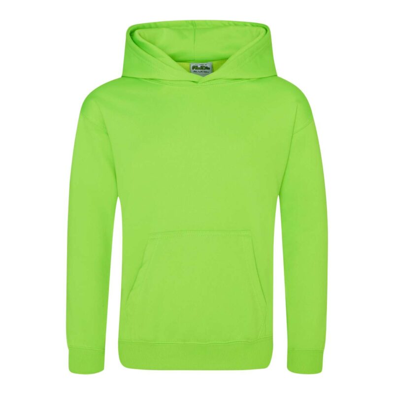 awjh004j-electric_green-a1 Just Hoods KIDS ELECTRIC HOODIE - Electric Green