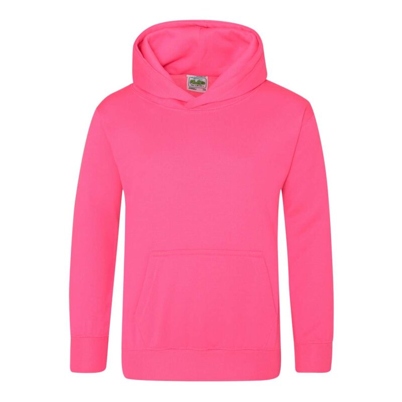 awjh004j-electric_pink-a1 Just Hoods KIDS ELECTRIC HOODIE - Electric Pink