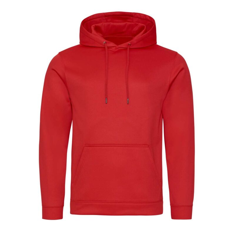 awjh006-fire_red-a1 Just Hoods SPORTS POLYESTER HOODIE - Φλογερό κόκκινο