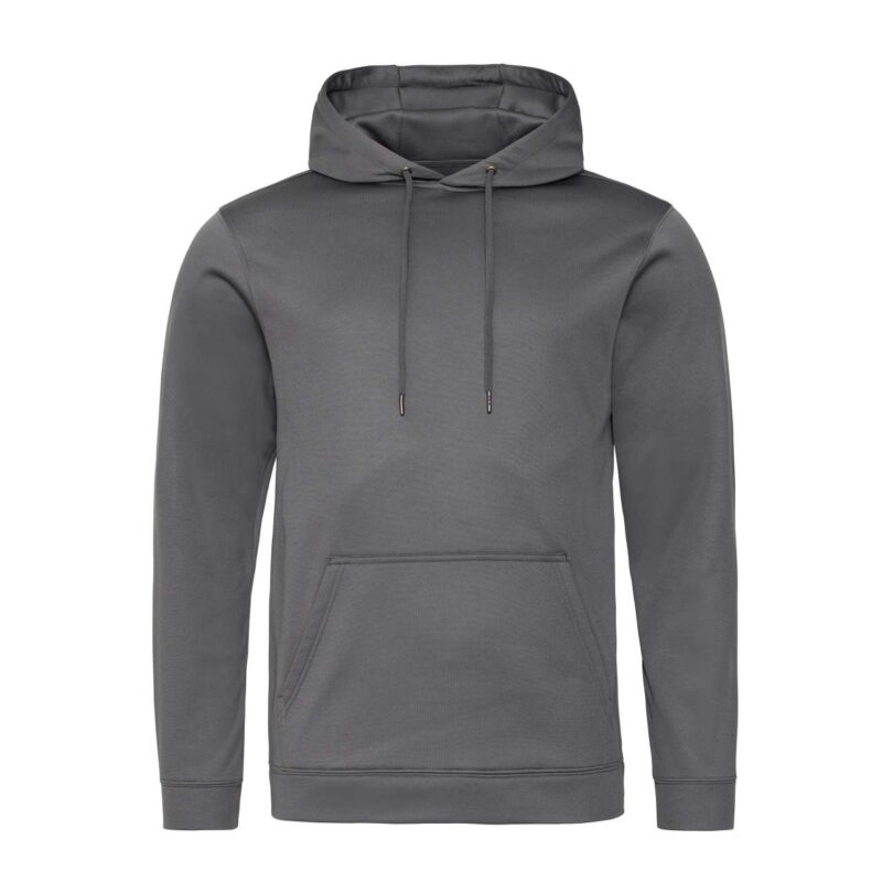 awjh006-steel_grey-a1 Just Hoods SPORTS POLYESTER HOODIE - Ατσάλι γκρι