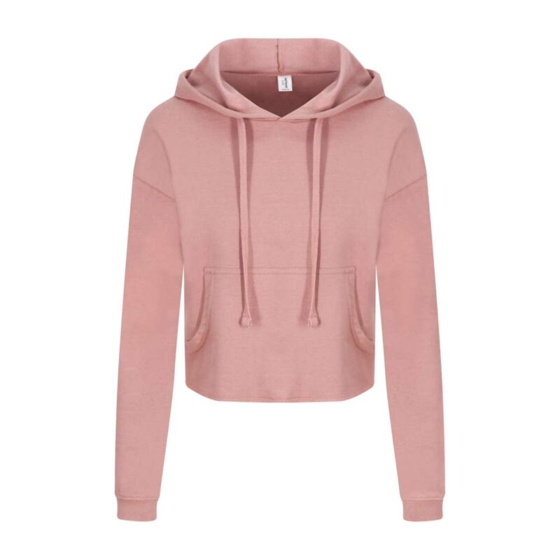 awjh016-dusty_pink-a1 Just Hoods HOODIE WOMEN της CROPPED - Dusty Pink