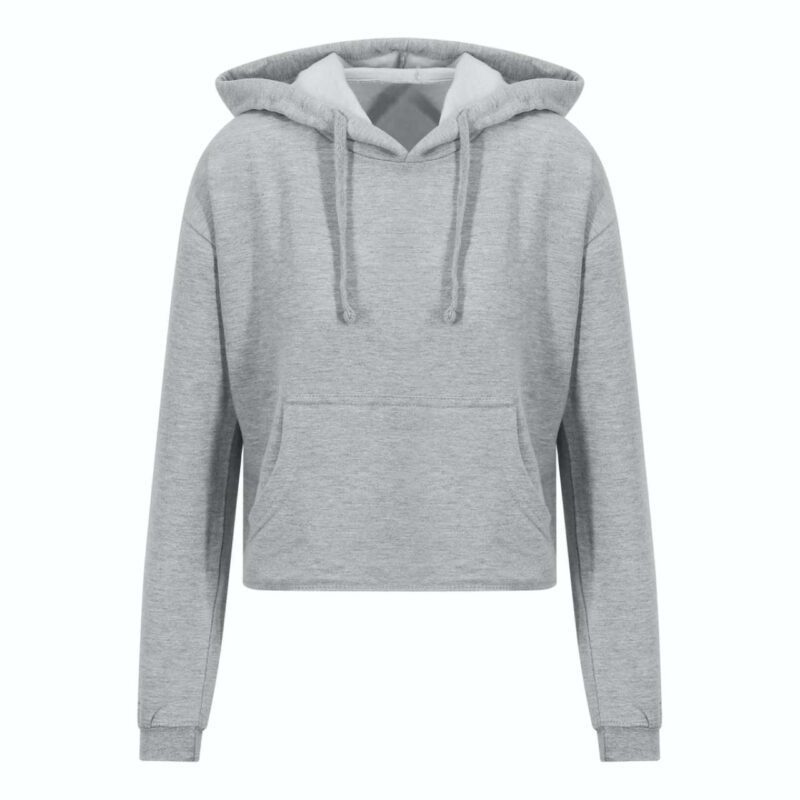 awjh016-heather_grey-a1 Just Hoods HOODIE WOMEN της CROPPED - 75% Βαμβάκι/25% Πολυεστέρας