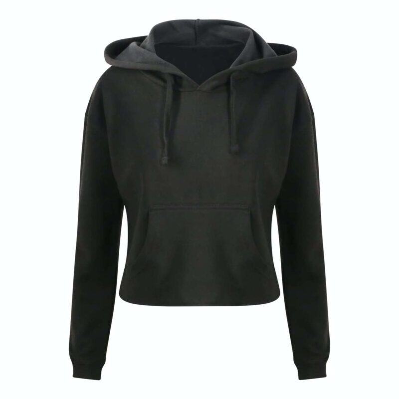 awjh016-jet_black-a1 Just Hoods HOODIE WOMEN της CROPPED - Κατάμαυρο