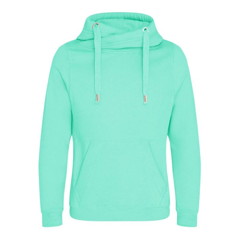 Just Hoods CROSS NECK HOODIE - πράσινο μέντας