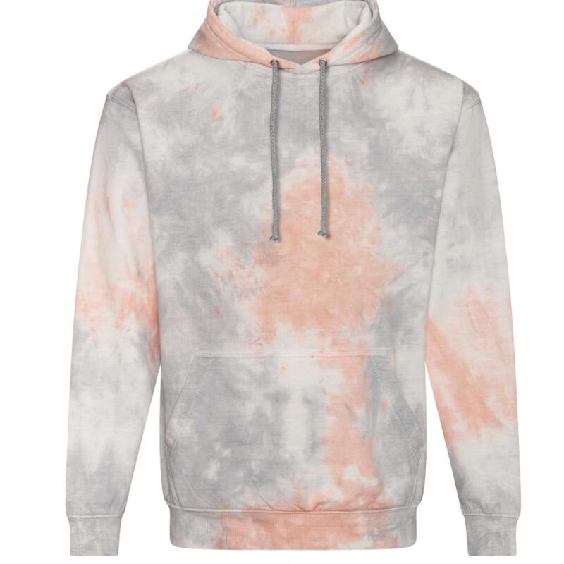 awjh022-grey_pink_marble-a1 Just Hoods TIE-DYE HOODIE - Grey Pink Marble