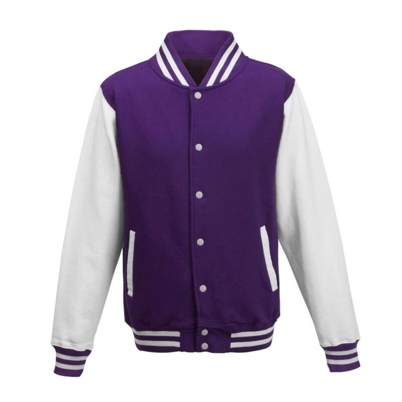 Just Hoods VARSITY JACKET - Purple/Arctic White