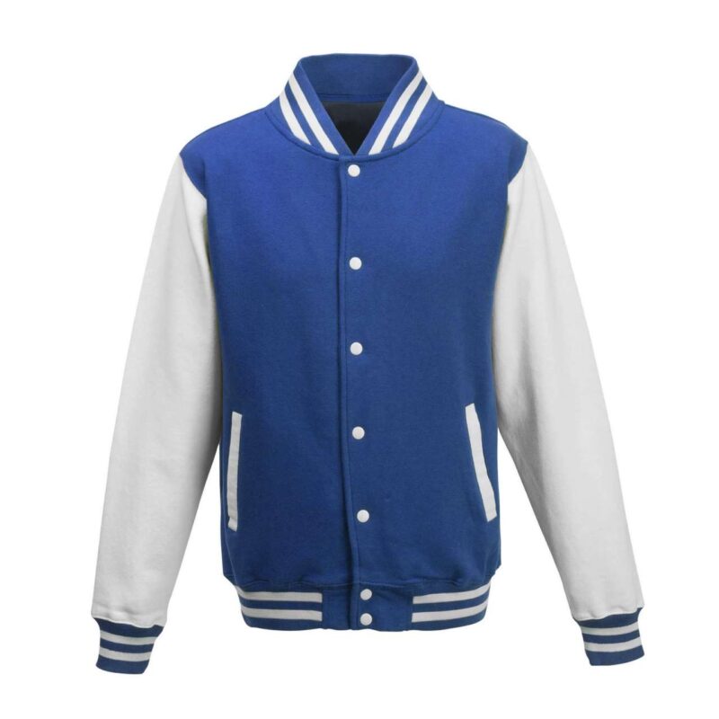 Just Hoods VARSITY JACKET - Royal Blue/Arctic White