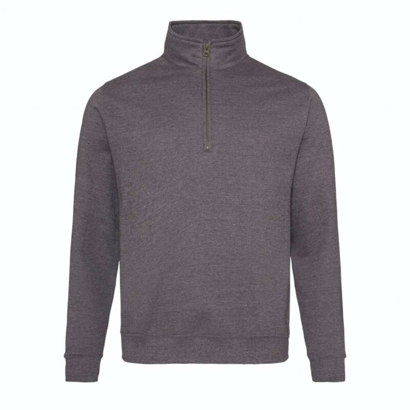 awjh046-charcoal-a1 Just Hoods SWEAT SOPHOMORE με 1/4 ZIP - 52% Cotton/48% Polyester