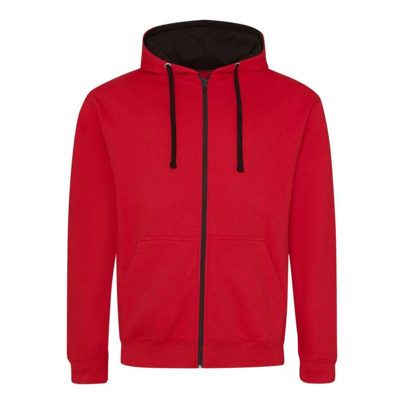 awjh053-fire_redjet_black-a1 Just Hoods VARSITY ZOODIE - Πυρόκοκκινο / Κατάμαυρο