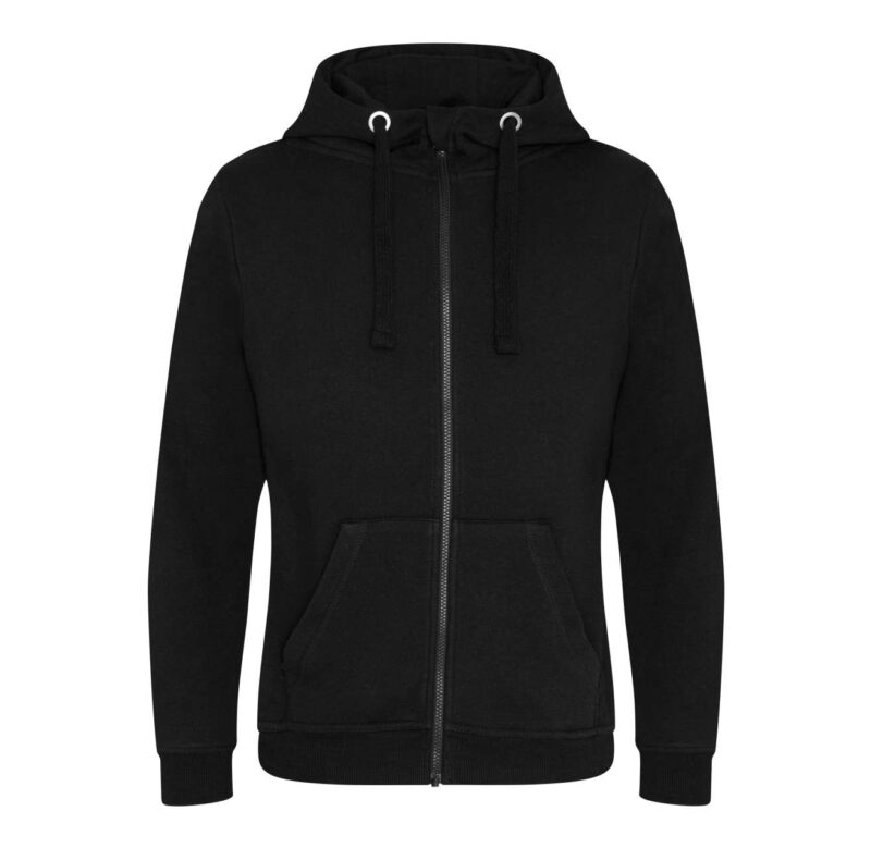 awjh150-jet_black-a1 Just Hoods GRADUATE HEAVYWEIGHT ZOODIE - Κατάμαυρο