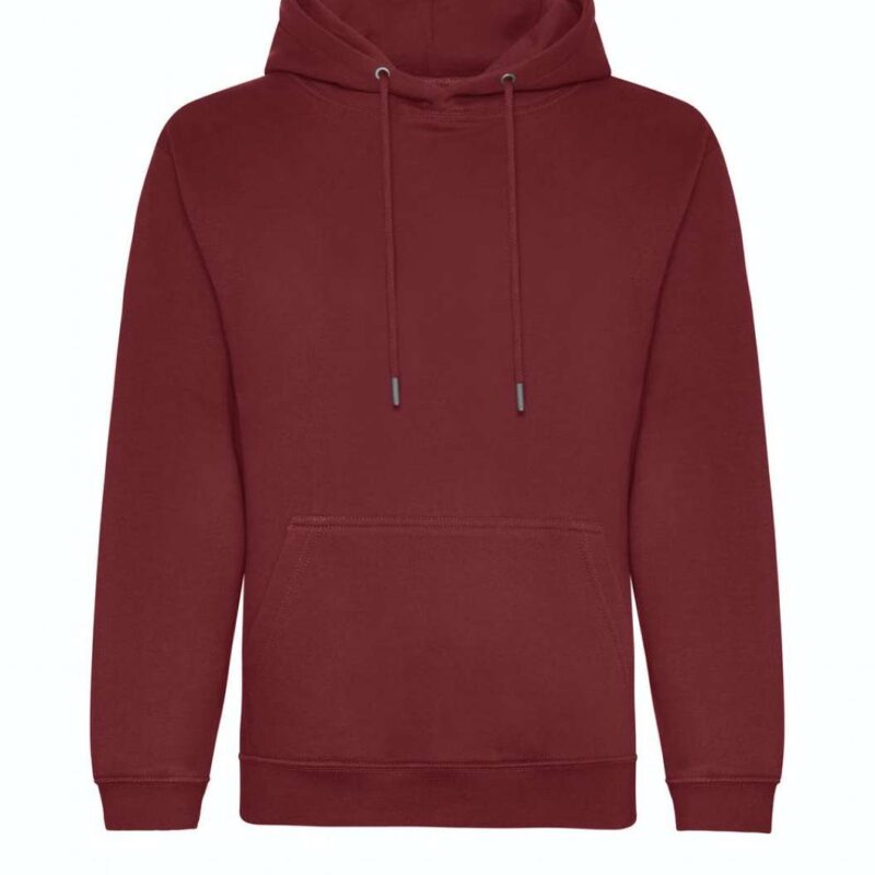 awjh201-burgundy-a1 Just Hoods ORGANIC HOODIE - μπορντό