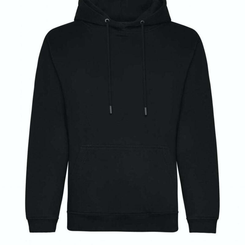 awjh201-deep_black-a1 Just Hoods ORGANIC HOODIE - Βαθύ Μαύρο