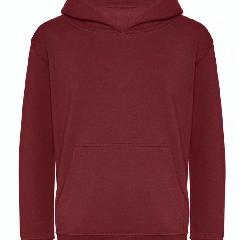 awjh201j-burgundy-a1 Just Hoods KIDS ORGANIC HOODIE - μπορντό