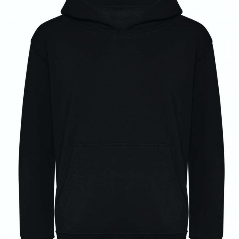 awjh201j-deep_black-a1 Just Hoods KIDS ORGANIC HOODIE - Βαθύ Μαύρο