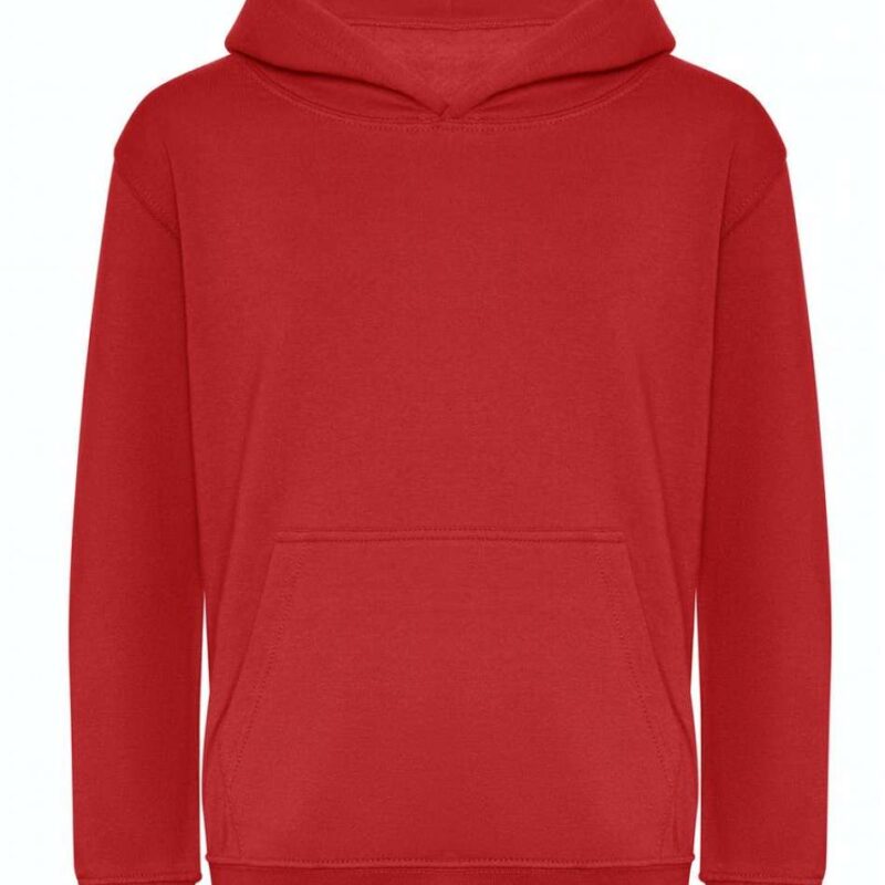 awjh201j-fire_red-a1 Just Hoods KIDS ORGANIC HOODIE - Φλογερό κόκκινο