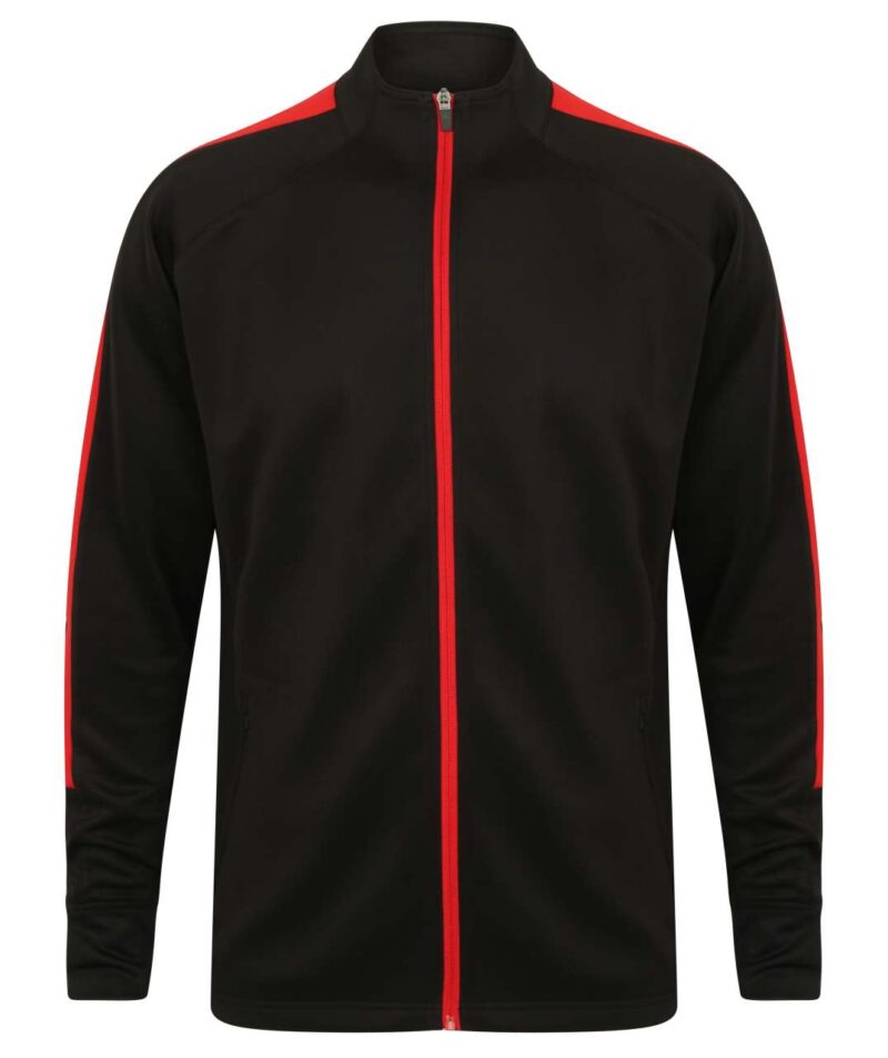 fhlv871-black_red-a1 Finden + Hales TOP ADULT KNITTED για TRACKSUIT - Κόκκινο/Λευκό