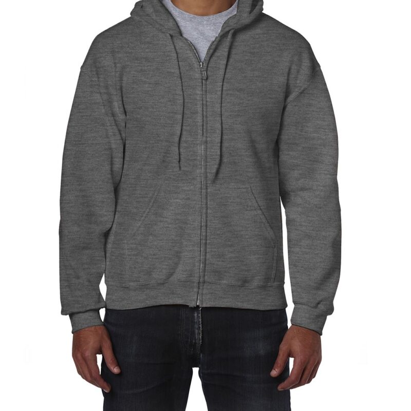 gi18600-dark_heather-a1 Gildan HEAVY BLEND™ SWEATSHIRT HOODED ADULT FULL ZIP - Σκούρο Μελανζέ