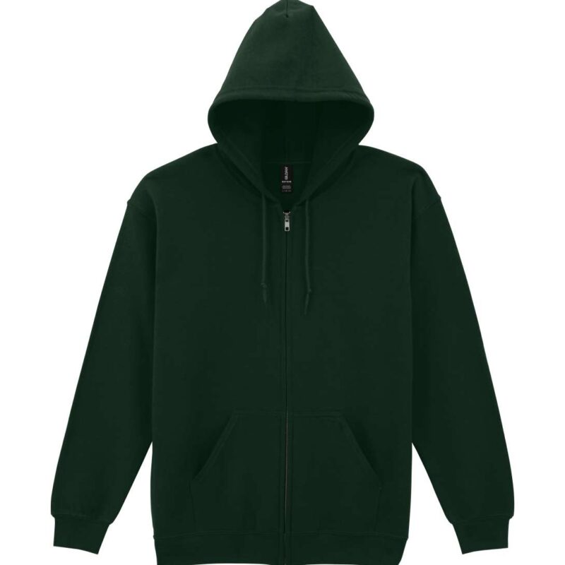 Gildan HEAVY BLEND™ SWEATSHIRT HOODED ADULT FULL ZIP - Πράσινο του δάσους
