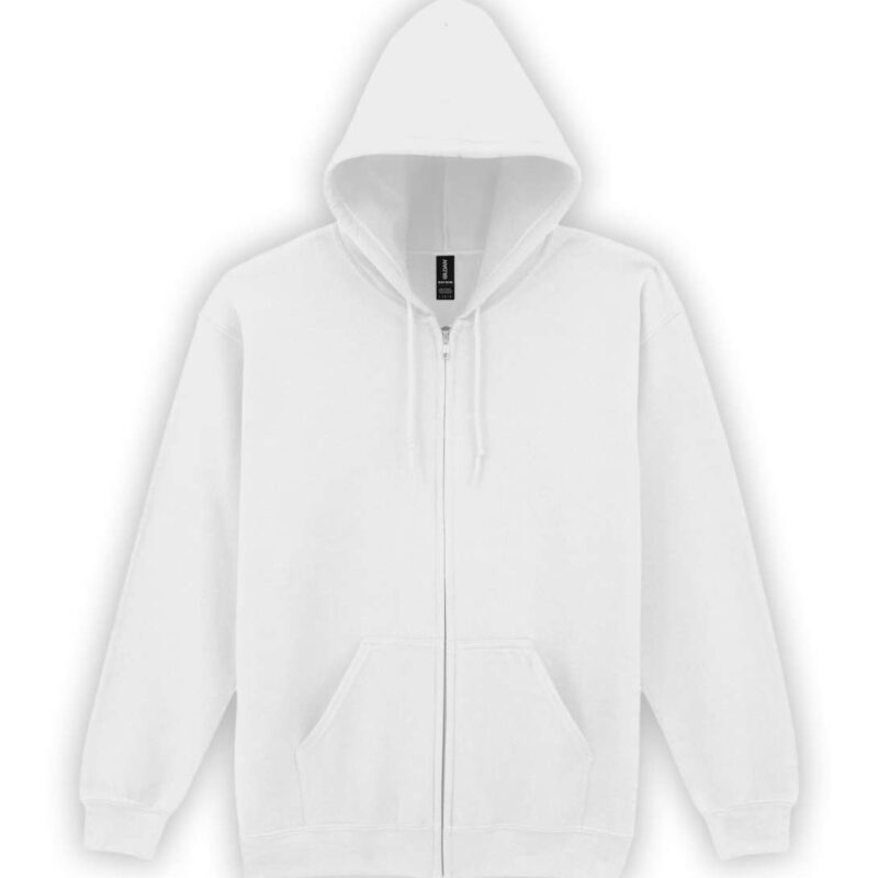 gi18600-white-a1 Gildan HEAVY BLEND™ SWEATSHIRT HOODED ADULT FULL ZIP - Λευκό