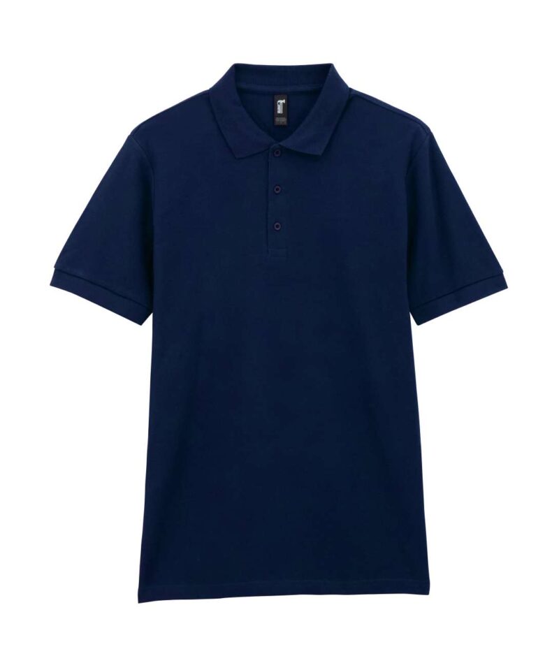 Gildan The user wants a translation to natural Greek for a product title, while strictly preserving placeholders and specific protected terms. The input is `PREMIUM COTTON® ADULT DOUBLE PIQUÉ POLO`. 1. **Identify elements to preserve:** The instructions explicitly state to "Preserve ... placeholders like PREMIUM COTTON® ... exactly - Μπλε μαρίν