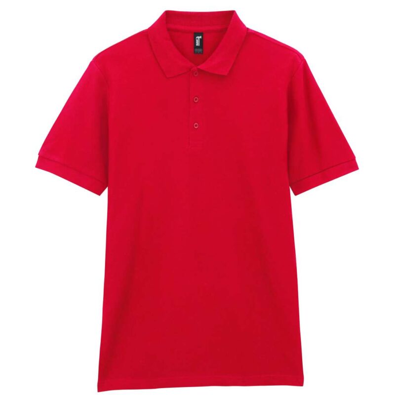 gi85800-red-a2 Gildan The user wants a translation to natural Greek for a product title, while strictly preserving placeholders and specific protected terms. The input is `PREMIUM COTTON® ADULT DOUBLE PIQUÉ POLO`. 1. **Identify elements to preserve:** The instructions explicitly state to "Preserve ... placeholders like PREMIUM COTTON® ... exactly - Κόκκινο