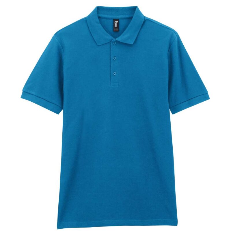 gi85800-sapphire-a2 Gildan The user wants a translation to natural Greek for a product title, while strictly preserving placeholders and specific protected terms. The input is `PREMIUM COTTON® ADULT DOUBLE PIQUÉ POLO`. 1. **Identify elements to preserve:** The instructions explicitly state to "Preserve ... placeholders like PREMIUM COTTON® ... exactly - ζαφειρί