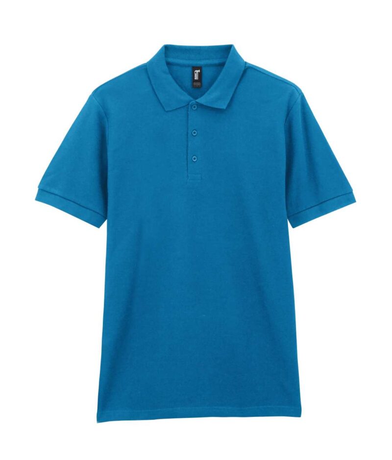 gi85800-sapphire-a2 Gildan The user wants a translation to natural Greek for a product title, while strictly preserving placeholders and specific protected terms. The input is `PREMIUM COTTON® ADULT DOUBLE PIQUÉ POLO`. 1. **Identify elements to preserve:** The instructions explicitly state to "Preserve ... placeholders like PREMIUM COTTON® ... exactly - ζαφειρί