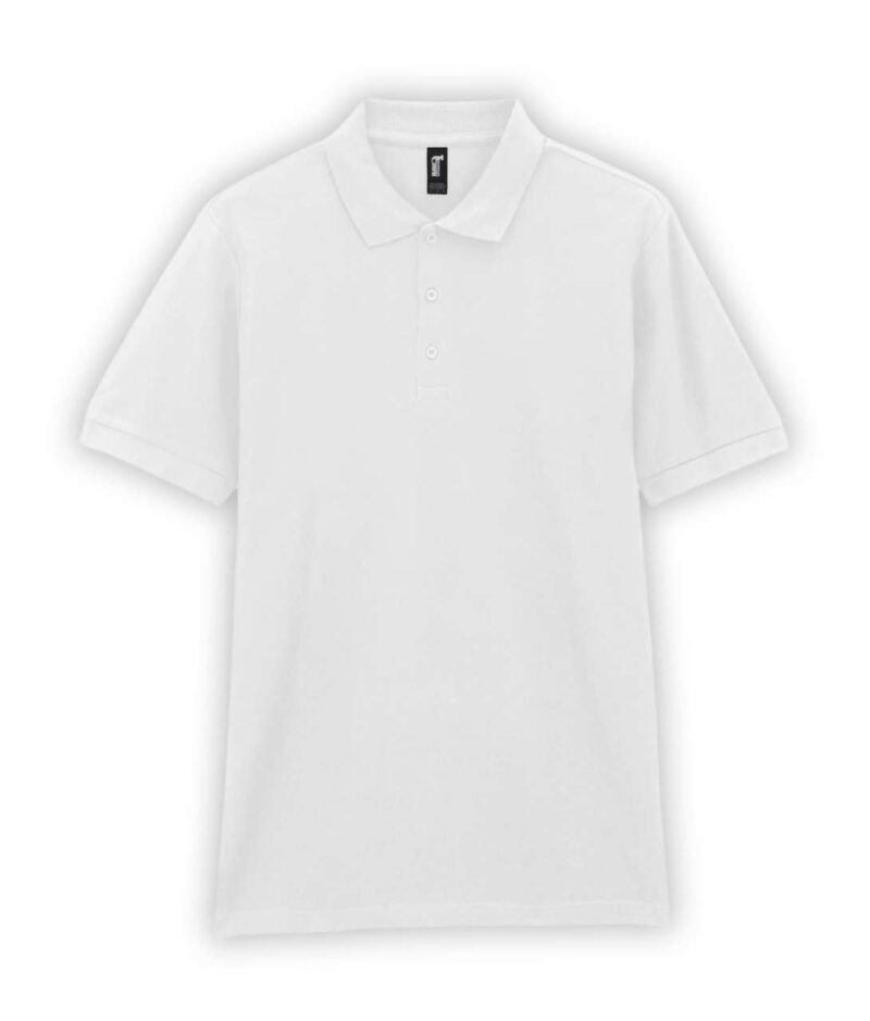 gi85800-white-a1 Gildan The user wants a translation to natural Greek for a product title, while strictly preserving placeholders and specific protected terms. The input is `PREMIUM COTTON® ADULT DOUBLE PIQUÉ POLO`. 1. **Identify elements to preserve:** The instructions explicitly state to "Preserve ... placeholders like PREMIUM COTTON® ... exactly - Λευκό