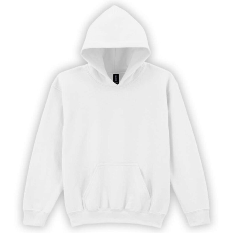 gib18500-white-a1 Gildan HEAVY BLEND™ SWEATSHIRT HOODED YOUTH - Λευκό