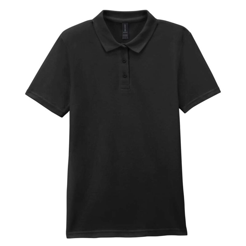 Gildan SOFTSTYLE™ LADIES' DOUBLE ΠΙΚΕ POLO - Μαύρο