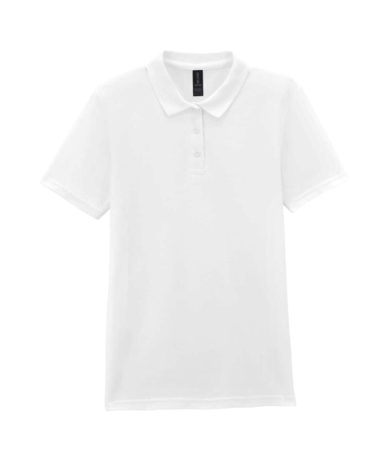 Gildan SOFTSTYLE™ LADIES' DOUBLE ΠΙΚΕ POLO - Λευκό