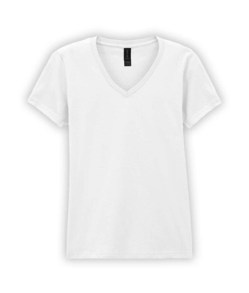 Gildan SOFTSTYLE™ T-SHIRT LADIES V-NECK - Λευκό