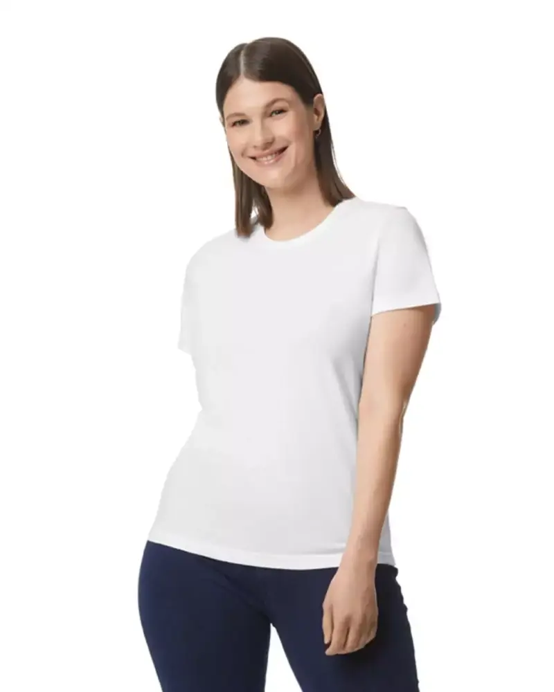 gil65000-white-a1 Gildan T-SHIRT για WOMEN MIDWEIGHT SOFTSTYLE™ - Λευκό