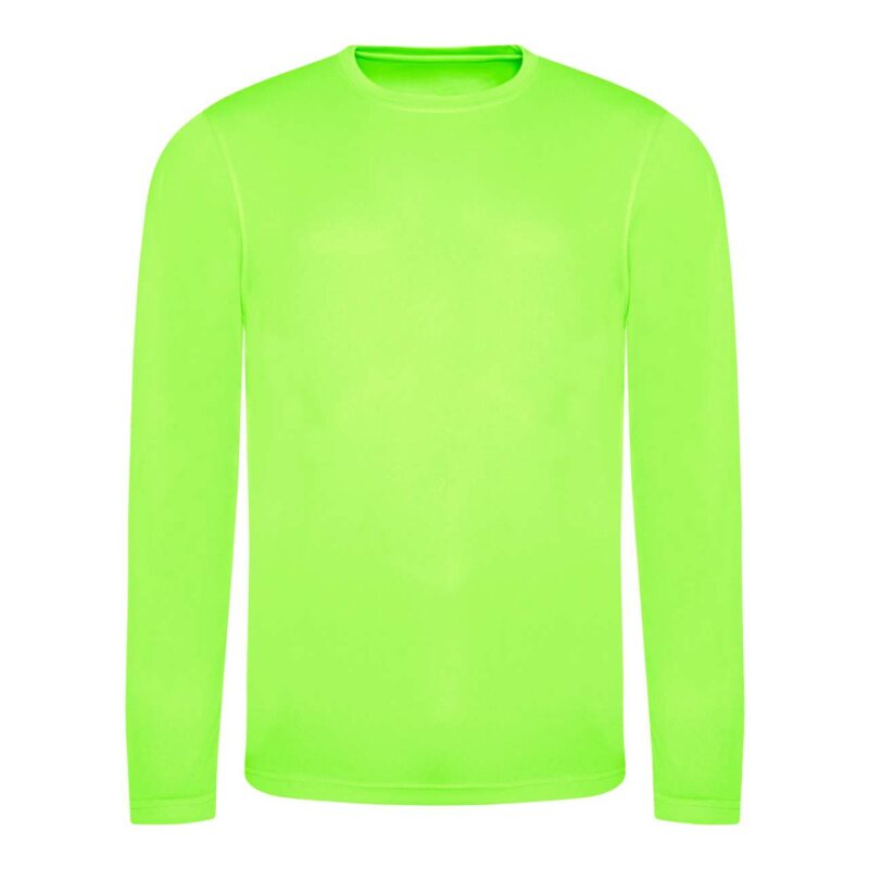 jc002-electric_green-a1 Just Cool LONG SLEEVE COOL T-shirt - Electric Green