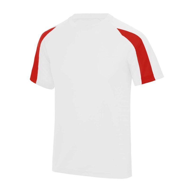 jc003-arctic_whitefire_red-a1 Just Cool CONTRAST COOL Μπλουζάκι - Arctic White/Fire Red
