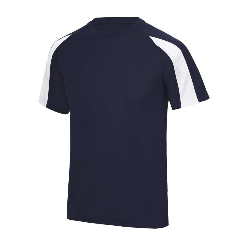 jc003j-french_navyarctic_white-a1 Just Cool KIDS CONTRAST COOL T-shirt - French Navy/Fire Red