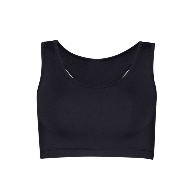 Just Cool WOMEN'S SPORTS COOL CROP TOP - Κατάμαυρο