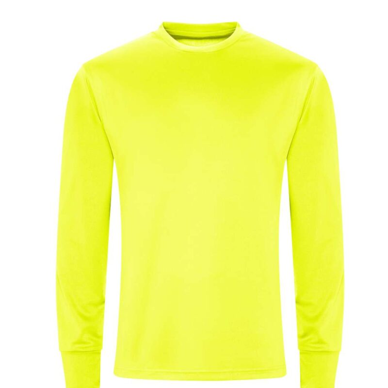 jc023-electric_yellow-a1 Just Cool LONG SLEEVE ACTIVE Μπλουζάκι - Electric Yellow