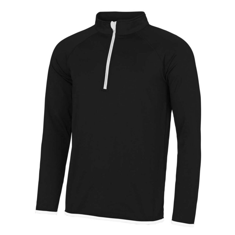 Just Cool Ανδρικό COOL 1/2 SWEAT ZIP - Jet Black/Arctic White