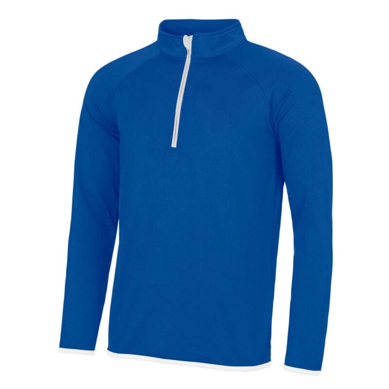 jc031-royal_bluearctic_white-a1 Just Cool Ανδρικό COOL 1/2 SWEAT ZIP - Royal Blue/Arctic White