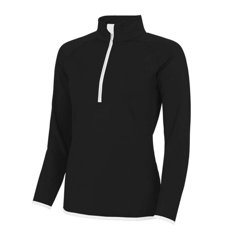 jc036-jet_blackarctic_white-a1 Just Cool Γυναικείο COOL 1/2 ZIP SWEAT - Jet Black/Arctic White