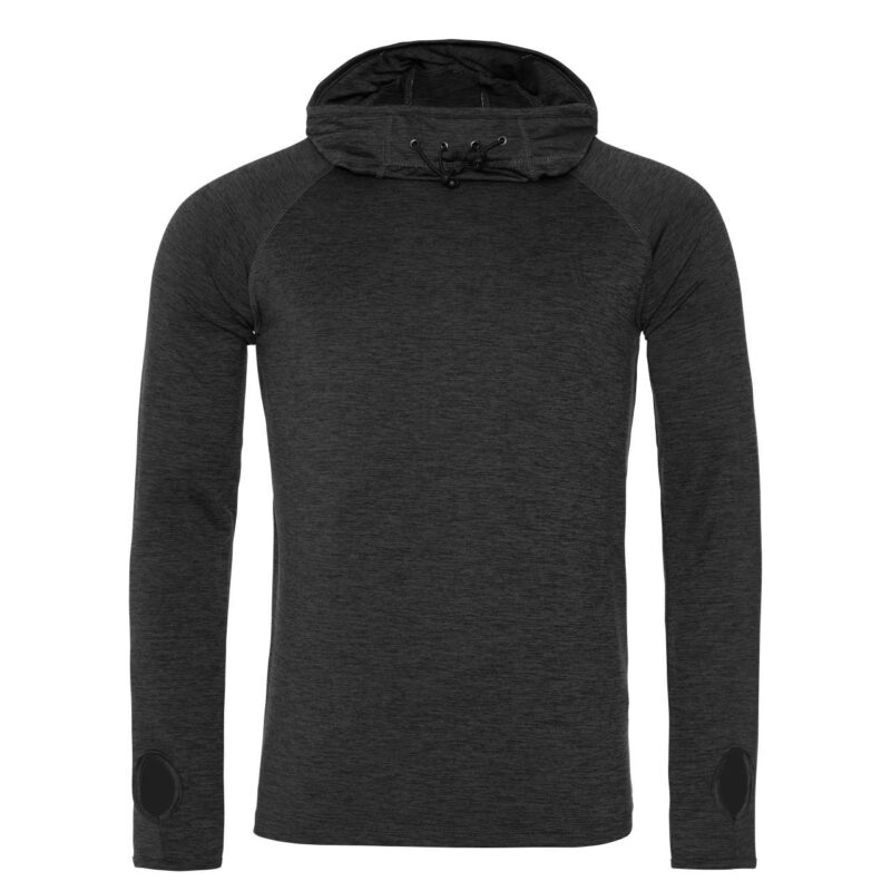 jc037-black_slate_melange-a1 Just Cool MENS COOL COWL NECK TOP - Black Slate Melange